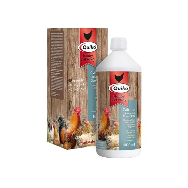 Quiko Hobby Farming Calcium Concentré 1000ml - pour Poules, cailles & volailles - Apport Optimal de calcaire - Idéal pour la ...