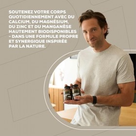BioTechUSA Calcium Zinc Magnesium from Organic Sources | 4 types de minéraux organiques | Formule synergique pour les os, les