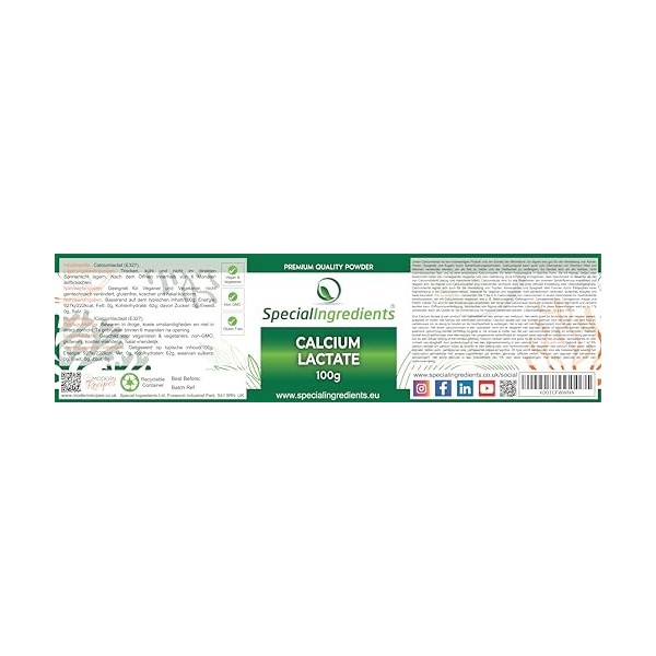 Special Ingredients Lactate de Calcium & Alginate de Sodium 2x100g - Kit de gastronomie moléculaire pour sphérification & sph...