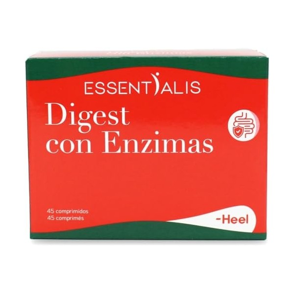 Essentialis Digest – 5 Enzymes, Fenouil et Gingembre – Digestion, Gaz et Ballonnements – 45 Comprimés Végétaliens