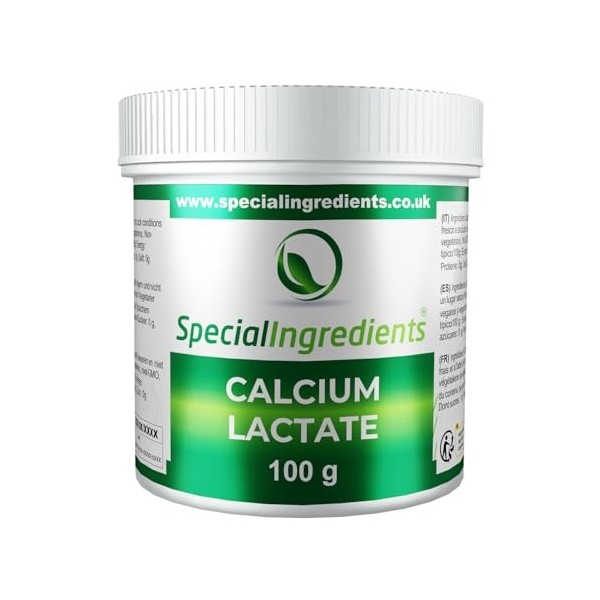 Special Ingredients Lactate de Calcium en poudre 100g - Parfait pour la sphérification et la cuisine moléculaire - Convient a...