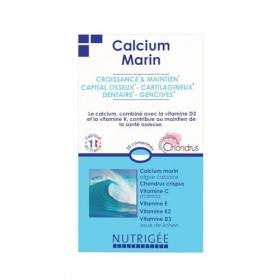 NUTRIGÉE - Calcium marin croissance et capital osseux – algue lithothamne, silice naturelle bambou ortie, vitamine c acérola 