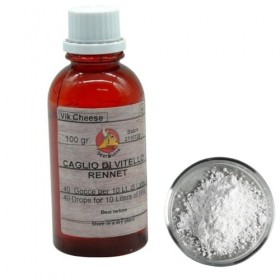 AlcoFermBrew Présure 100ml pour fromagerie + Chlorure de Calcium Gratuit - présure de Veau | présure Naturelle | extrait de p