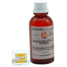 AlcoFermBrew Présure 100ml pour fromagerie + Chlorure de Calcium Gratuit - présure de Veau | présure Naturelle | extrait de p