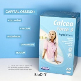 Orthonat - Calceo Force 3 - Complément Alimentaire Capital Osseux - A Base de Collagène Marin 564 mg par Comprimé , de Calci