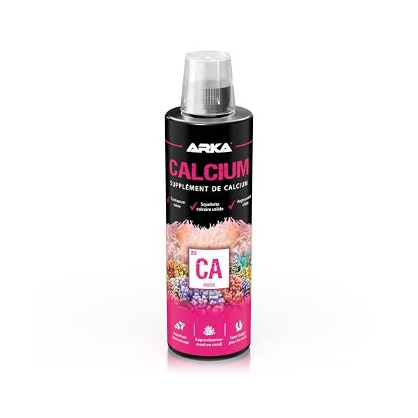 ARKA Calcium - Complément Calcium très Pur, Essentiel pour Croissance et santé des coraux. Stabilise valeurs de leau, idéal ...