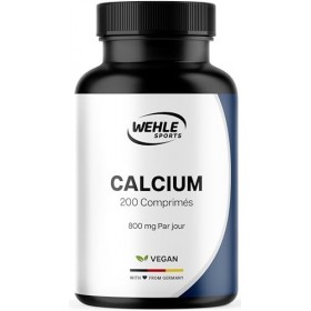 Calcium 800 mg – Carbonate de Calcium – 200 Comprimés – Vegan & Fabriqué en Allemagne – Testé en laboratoire