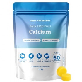 Gummies Calcium 500mg – Daily Essentials – Contribue à une Fonction Musculaire Normale et Maintien d’Os et de Dents Normaux –