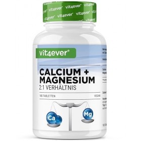 Calcium 800 mg + Magnésium 400 mg 2 comprimés - 180 comprimés - 3 mois dapprovisionnement - Complexe de calcium + magnésiu