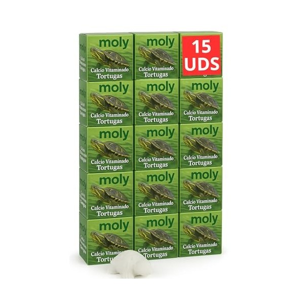 MOLY Lot de 15 comprimés de carbure de calcium dissoluble pour tortues deau | Renforce la carapace et neutralise le pH