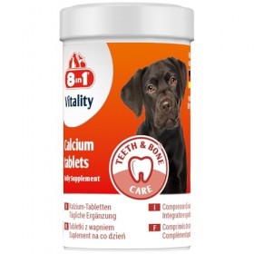 8in1 Comprimés de Calcium – comme complément Alimentaire pour Tous Les Chiens, 1 boîte 155 comprimés Calcium