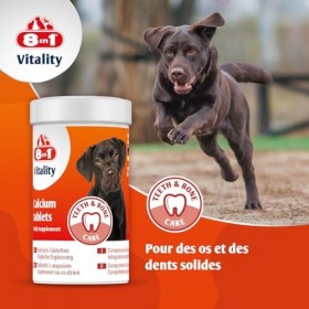 8in1 Comprimés de Calcium – comme complément Alimentaire pour Tous Les Chiens, 1 boîte 155 comprimés Calcium