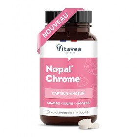 Vitavea Bien-Être - Nopal Chrome – Complément alimentaire minceur, perte de poids – Capteur graisses, sucres & calories – 60 
