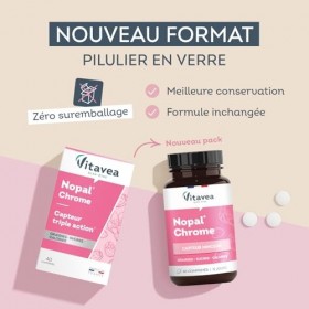 Vitavea Bien-Être - Nopal Chrome – Complément alimentaire minceur, perte de poids – Capteur graisses, sucres & calories – 60 