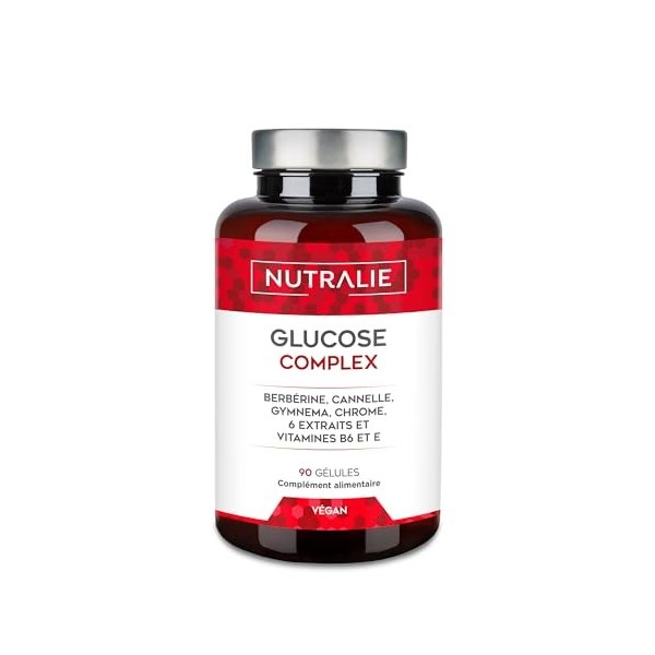 Glucose Complex 2000mg - Glycémie - Contrôle Glucose Berbérine Cannelle Chrome Melon Amer Gymnema Poivre Noir et Vitamine E B