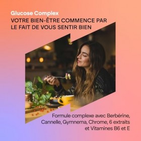 Glucose Complex 2000mg - Glycémie - Contrôle Glucose Berbérine Cannelle Chrome Melon Amer Gymnema Poivre Noir et Vitamine E B