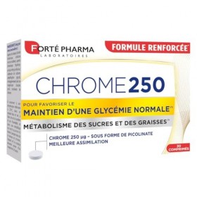 Forté Pharma - Chrome 250 - Complément alimentaire Minceur, maintien dune glycémie normale - Picolinate de chrome, Fringales