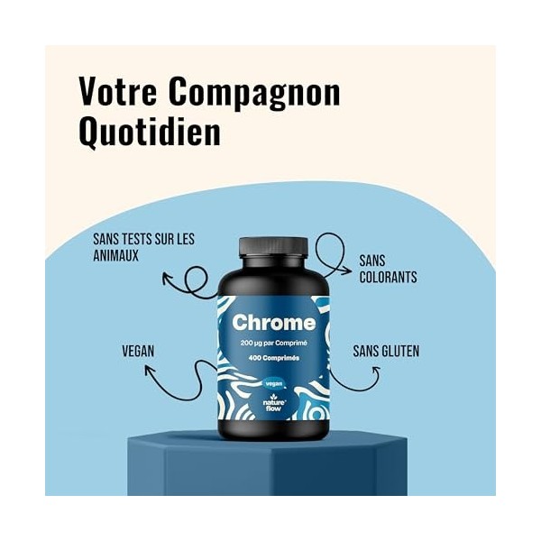 Chrome Complément Alimentaire - 400 Comprimés - Picolinate de Chrome Vegan - Produit en Allemagne - Chromium Picolinate - Tes