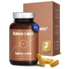 Revocelo Berbérine Liposomale + Dihydroberbérine, Soutien du Métabolisme avec Chrome et Thiamine, Gélules Résistantes à l’Aci