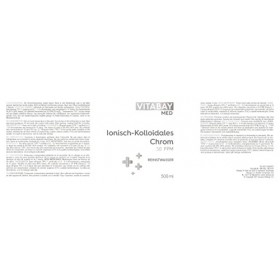 Vitabay Chrome colloïdal 50 PPM • 500 ml • Hautement dosé • Niveau de pureté 99,99% • Sans additifs supplémentaires • Rempli 