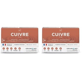 Granions® CUIVRE 2 mg - 30 ampoules : 15 jours - Immunité - Antioxydant - Maintien des articulations et tendons - 2 mg de Cui...