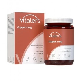 Vitalers Cuivre 2 mg - 120 comprimés, Végétalien, 4 mois de supplémentation Sans conservateur, Composition pure