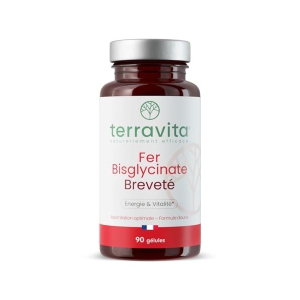 FER Bisglycinate Pur 14 mg | Complément Alimentaire Anti-Fatigue | Fer Breveté Ferrochel® Haute Absorption | Cure de 3 Mois s