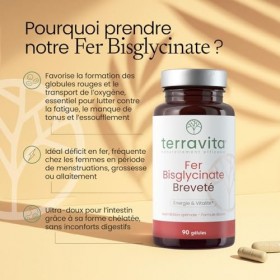 FER Bisglycinate Pur 14 mg | Complément Alimentaire Anti-Fatigue | Fer Breveté Ferrochel® Haute Absorption | Cure de 3 Mois s