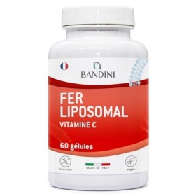 Bandini® Fer Liposomal 30mg + Vitamine C, Acide Folique, Vitamines B12, B6 et A - Assimilation Renforcée, Haute Biodisponibil