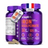 Fer Bisglycinate 30 mg – Haute Absorption & Formule Douce – 120 Gélules Véganes – Développé aux Pays-Bas & Testé en Laboratoi...