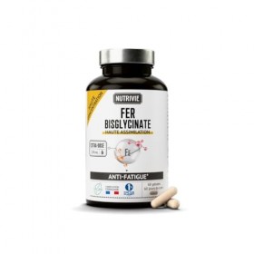 Fer Bisglycinate 14 mg - Anti-Fatigue - Immunité - Haute Tolérance Digestive - 100% des AR - 60 Gélules - Cure 2mois - Fabriq