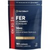 Fer Complément Alimentaire 14mg et Vitamine C 80mg | 180 Comprimés Végan à Croquer | Haute Absorption Fer et Vitamine C | Hau