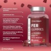 Fer Gummies 14mg avec Vitamine C 40mg | 90 Vegan Gummies Saveur de Cerise | Complément Alimentaire Fer et Vitamine C | Iron S