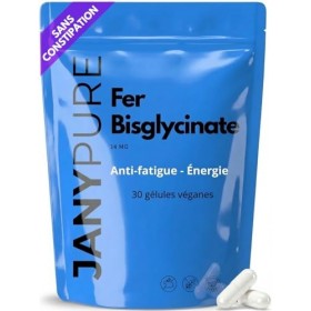 Fer Bisglycinate 14 mg - Haute Absorption & Digestion Facile - Fer Doux Sans Constipation - Anti-Fatigue & Énergie - Compléme