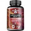 Fer liposomal 20 mg - 90 gélules végétaliennes - Fer à haute absorption avec Liposovit®-Fe - Soutien cognitif - Approvisionne