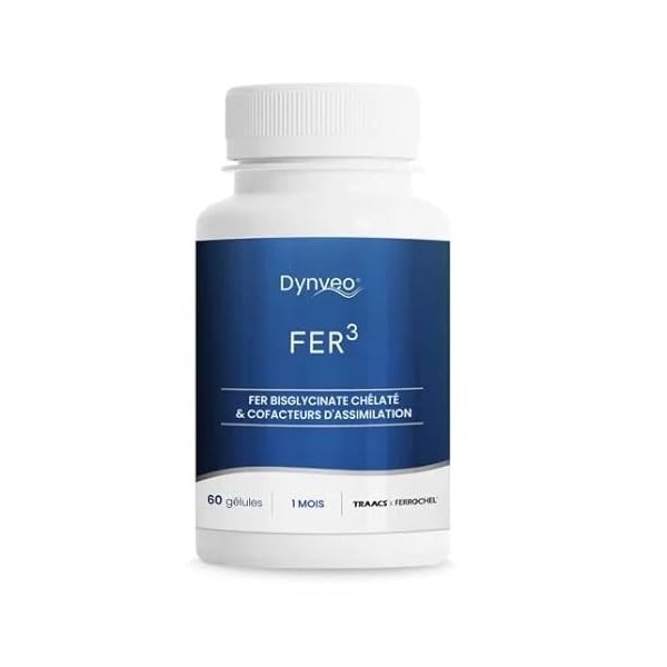 Complexe Fer Vitamine C - Système Immunitaire, Fatigue - Fer Bisglycinate, Lactoferrine, Vitamine C - Forme naturelle - Haute