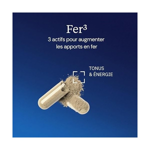 Complexe Fer Vitamine C - Système Immunitaire, Fatigue - Fer Bisglycinate, Lactoferrine, Vitamine C - Forme naturelle - Haute