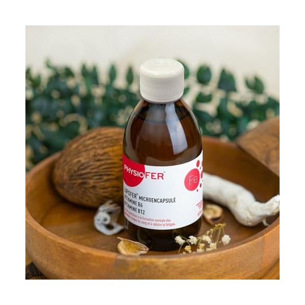 IMMUBIO Physiofer Suspension buvable - Complément Alimentaire à base de Fer et Vitamines B6 et B12-120ML
