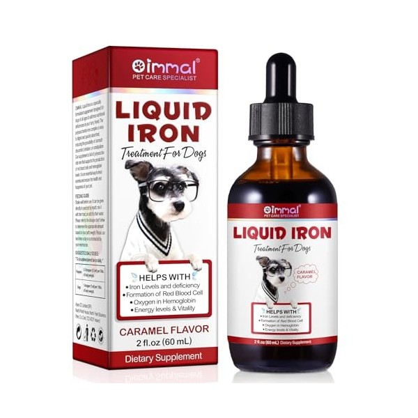 JSBNQRMZ Fer Liquide pour Chien - Complément Alimentaire Contre lAnémie et la Fatigue - Complexe de Fer Polysaccharidé Haute