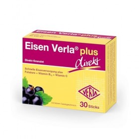 Eisen Verla plus Direkt-Granulat Sticks für gesunde Blutbildung, 30 pc Sachets
