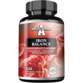 Iron Balance 120 gélules végétaliennes - Chélate de fer avec vitamine C et lactoferrine - 120 portions quotidiennes - Pour un