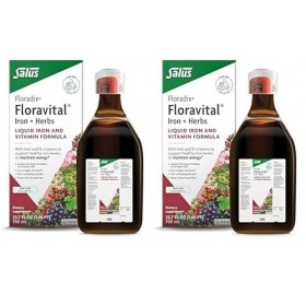 Salus Floravital® Fer + Plantes - Formule Liquide Anti-Fatigue Riche en Fer - Sans Levure ni Gluten - Enrichi en Vitamine C p