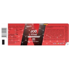 Iode 200μg - 365 comprimés contenant chacun 200μg diode - Hautement dosé - Iodure de potassium - 100% végétalien - Fabricati