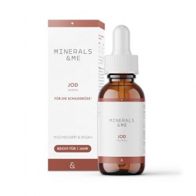 MINERALS & ME Gouttes diode – Hautement dosées & végétaliennes – Pour enfants à partir de 6 ans & adultes – 75–150 µg diode