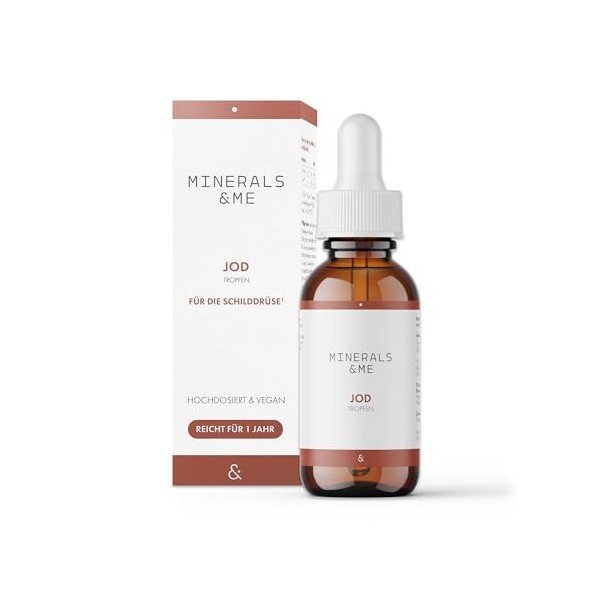 MINERALS & ME Gouttes diode – Hautement dosées & végétaliennes – Pour enfants à partir de 6 ans & adultes – 75–150 µg diode