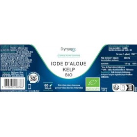 Iode dalgue de Kelp Bio - Thyroïde, Fonctions cognitives, Énergie, Métabolisme - 150 µg 60 Gélules 1 mois - Source diode 