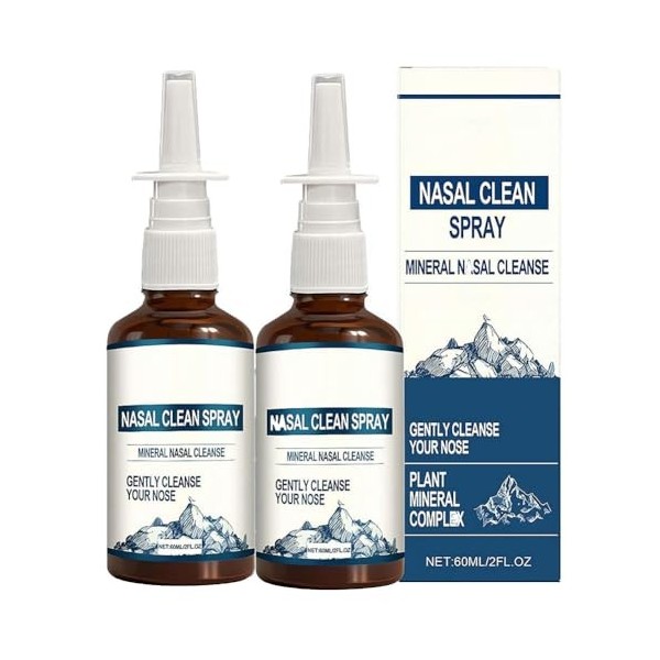 Spray nasal à liode – Brume de nettoyage et de soin nasal quotidien avec iode et acide fulvique, brume fine non médicamenteu ...