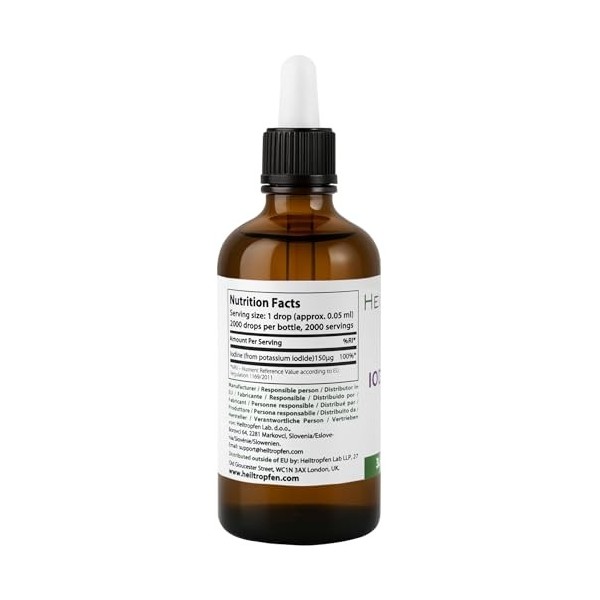 Gouttes diode 100 ml | Complément alimentaire | Ingrédients de qualité pharmaceutique | Iodure de potassium | Lugol | Analys