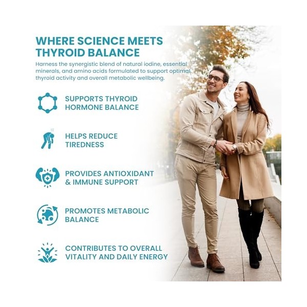 Alzuro Labs Thyro Complex avec Iode Naturel | 90 Gélules Véganes | Formule Haute Concentration pour le Soutien de la Thyroïde