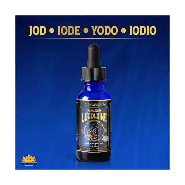 Lugoldine Gouttes d’Iode Activé 30 ml – Procédé Breveté US20090022816A1 , 100% VNR par dose journalière, Sans alcool ni glyc